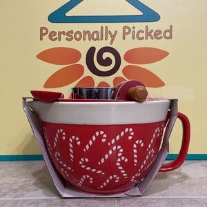 The Bakeshop CANDY CANE Batter Bowl & Baking Utensils Set